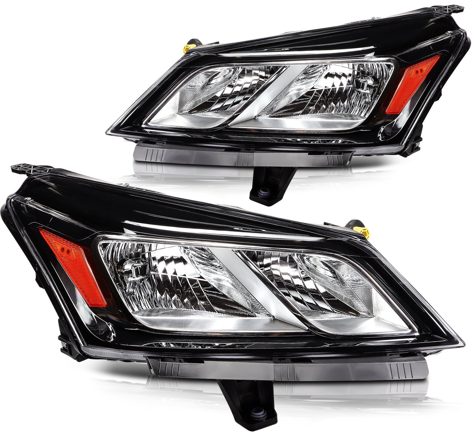 Pair Kit Headlights Assembly For 2013-2017 Chevrolet Traverse 3.6L Black Amber 6B93BC-57