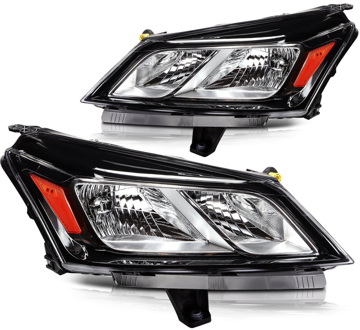 Pair Kit Headlights Assembly For 2013-2017 Chevrolet Traverse 3.6L Black Amber 6B93BC-57