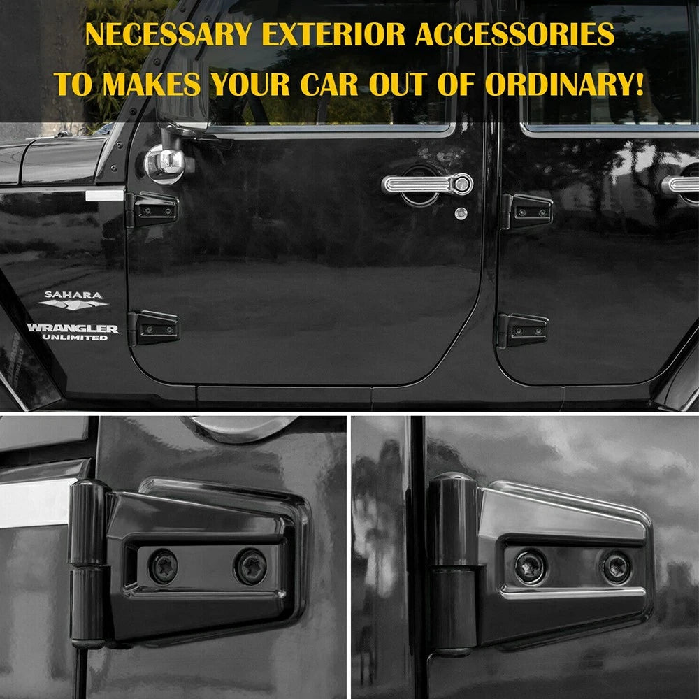 Door Hinge Cover Trim for Jeep Wrangler JK JKU 2007-2018 Exterior Accessories EA 6B93BC-57