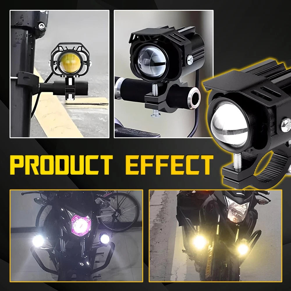 Motorcycle Led Headlights Two-Color Bright External Spotlights Amber White EOA 6B93BC-57