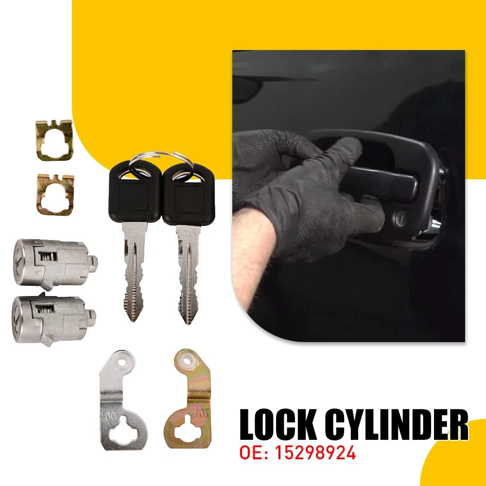 Door Lock Cylinder Set W/ Keys For 2001-2006 GMC CHEVY SILVERADO TAHOE 15298924 6B93BC-57