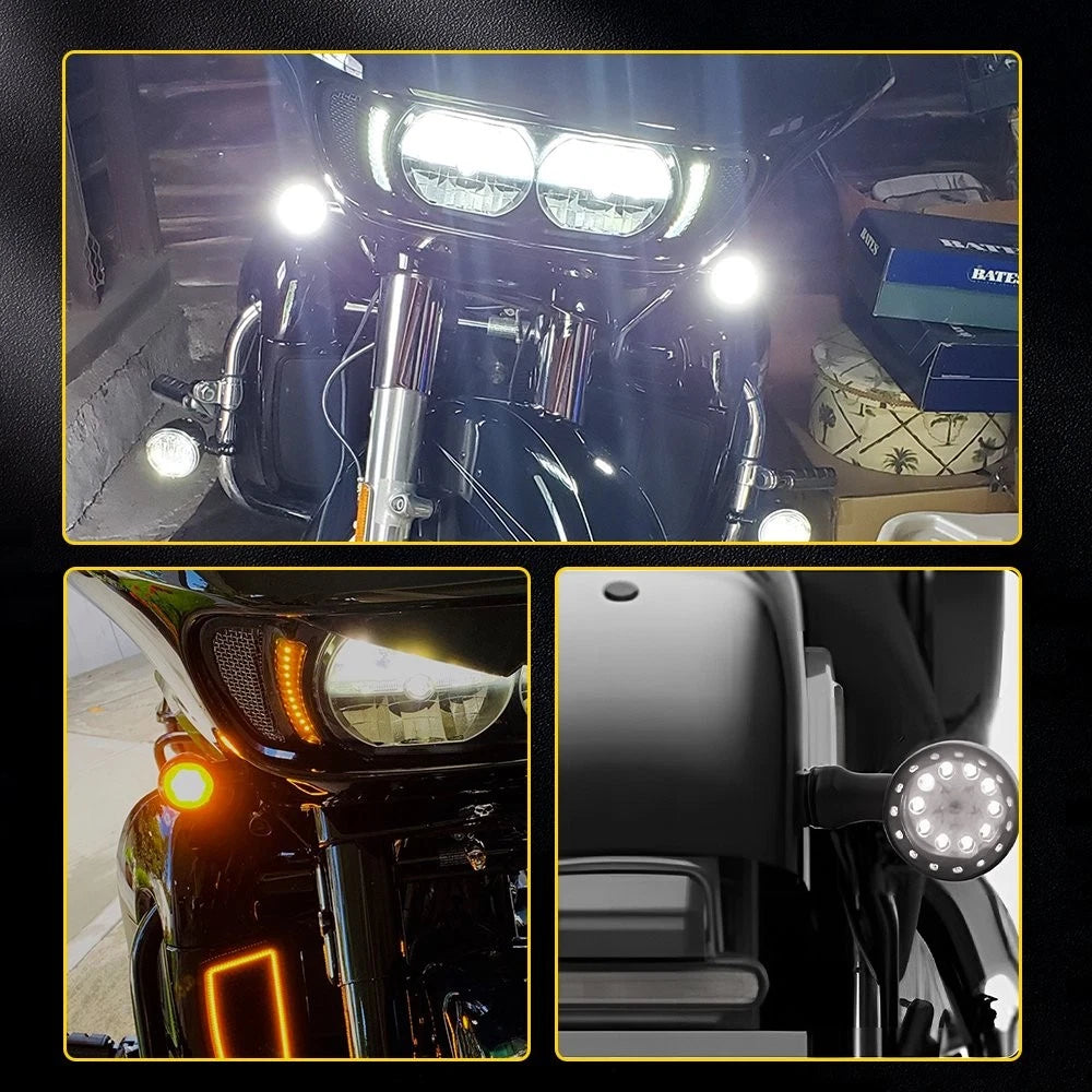 Universal Motorcycle Turn Signal Light Front LED Blinkers Indicators For Honda A 6B93BC-57
