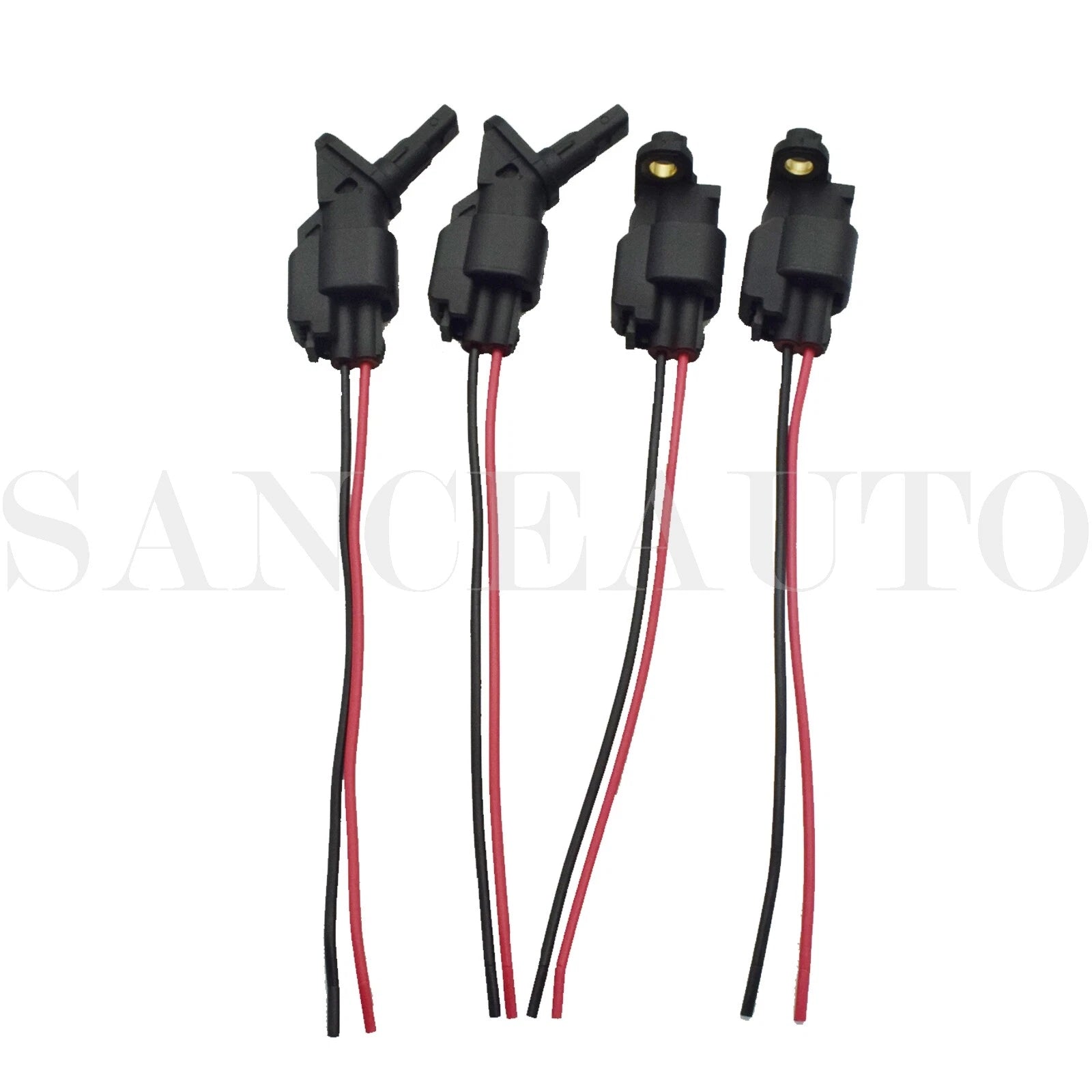 4pc ABS Wheel Speed Sensor W/ Connector Front Rear For Ford Jaguar Lincoln Volvo 6B93BC-57
