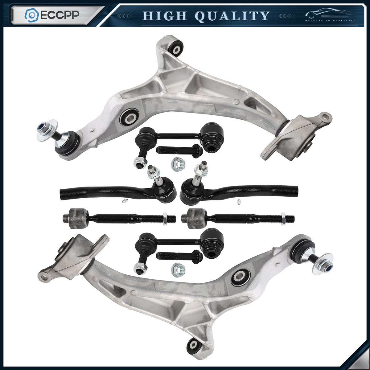 Front Tie Rod Sway Bar Control Arm and Ball Joint For 16-21 Jeep Grand Cherokee 6B93BC-57