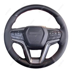 3D Carbon Fiber&Leather Steering Wheel Stitch on Wrap Cover For Isuzu D-MAX 20+ 6B93BC-57