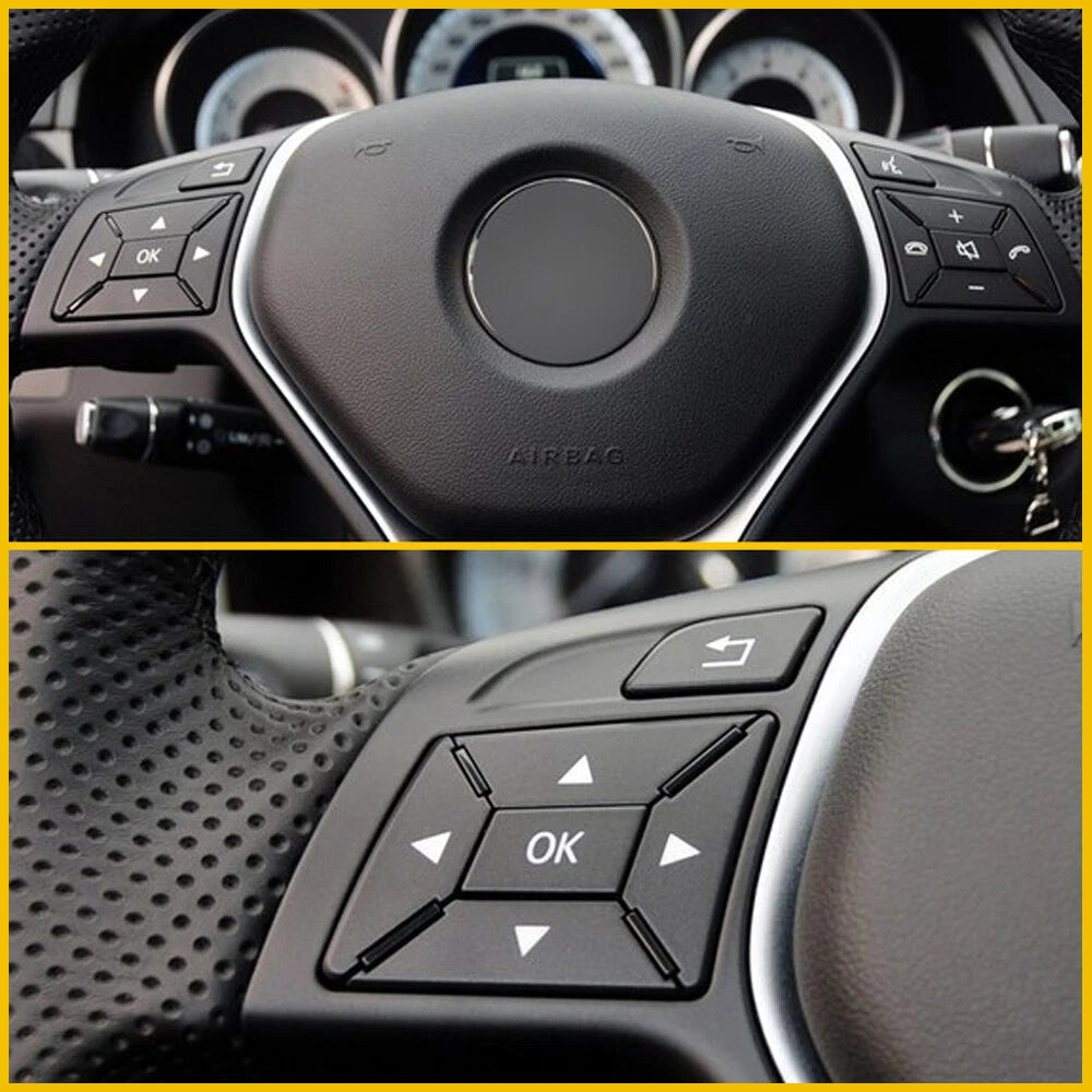 For Mercedes Benz E300 E350 E400 2012-2016 Black Steering Wheel Button Trim EOA 6B93BC-57