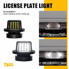 2X White LED License Plate Light For Ford F150 F250 F350 Ranger Bronco Excursion 6B93BC-57