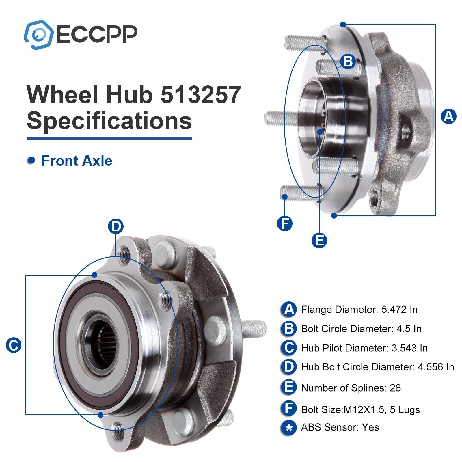 1Pc Front Wheel Hub Bearing For Toyota RAV4 Prius V Scion tC xB Lexus HS250h 6B93BC-57
