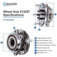 1Pc Front Wheel Hub Bearing For Toyota RAV4 Prius V Scion tC xB Lexus HS250h 6B93BC-57