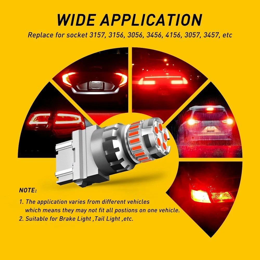 3157 CANBUS Red LED Brake Stop Signal Tail Light Bulbs For Ford F-150 F-250 USEA 6B93BC-57
