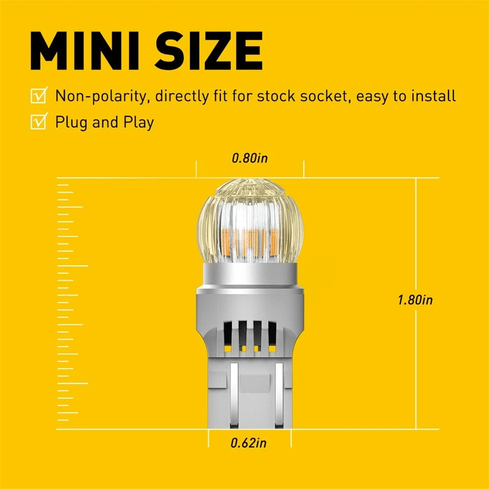 4X 7443 7440 7441 LED Amber Yellow Turn Signal Blinker Corner Light bulbs 6T EOA 6B93BC-57