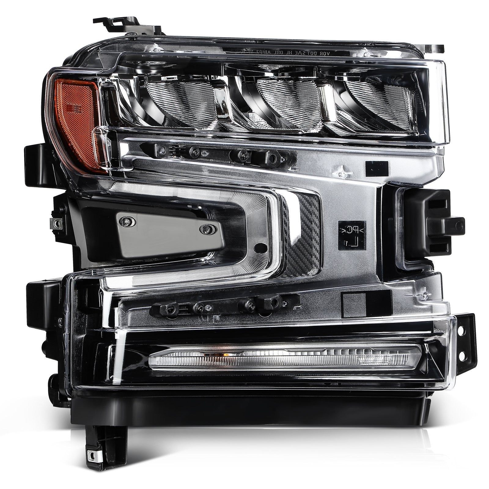 ECCPP Headlights Assembly For Chevrolet Silverado 1500 2019-2021 Pair Black 6B93BC-57