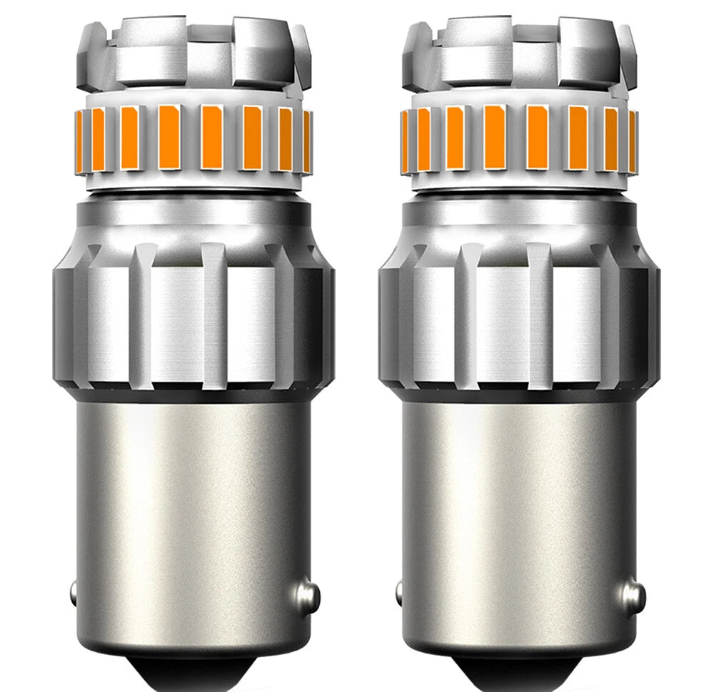 2x 1156 7506 3497 LED Front Turn Signal Blinker Light Bulbs Amber Yellow 2F EOA 6B93BC-57