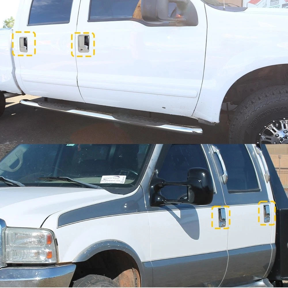For 99-14 2015 16 FORD F250-F550 Crew CHROME Cab Door Handle COVERS W/O PSKH EOA 6B93BC-57