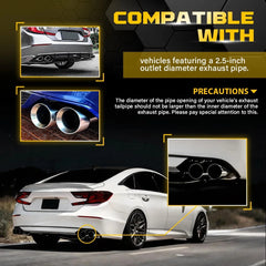 For 18-22 Honda Accord Sport Touring Akasaka Quad Tip Muffler Exhaust Finisher A 6B93BC-57
