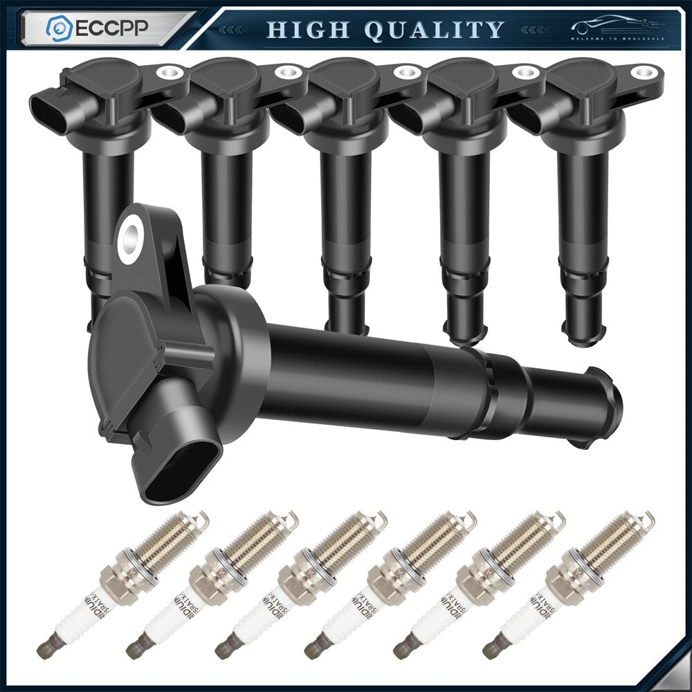 ECCPP 6 For V6 2.7L 2006 Kia Optima EX LX Sedan 4-Door Ignition Coil Spark Plug ECCPP
