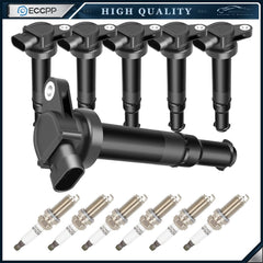 ECCPP 6 For V6 2.7L 2006 Kia Optima EX LX Sedan 4-Door Ignition Coil Spark Plug ECCPP