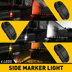 10/20X 2.5"Oval LED Clearance Side Marker Lights Truck Trailer RV Amber/Red EOA 6B93BC-57