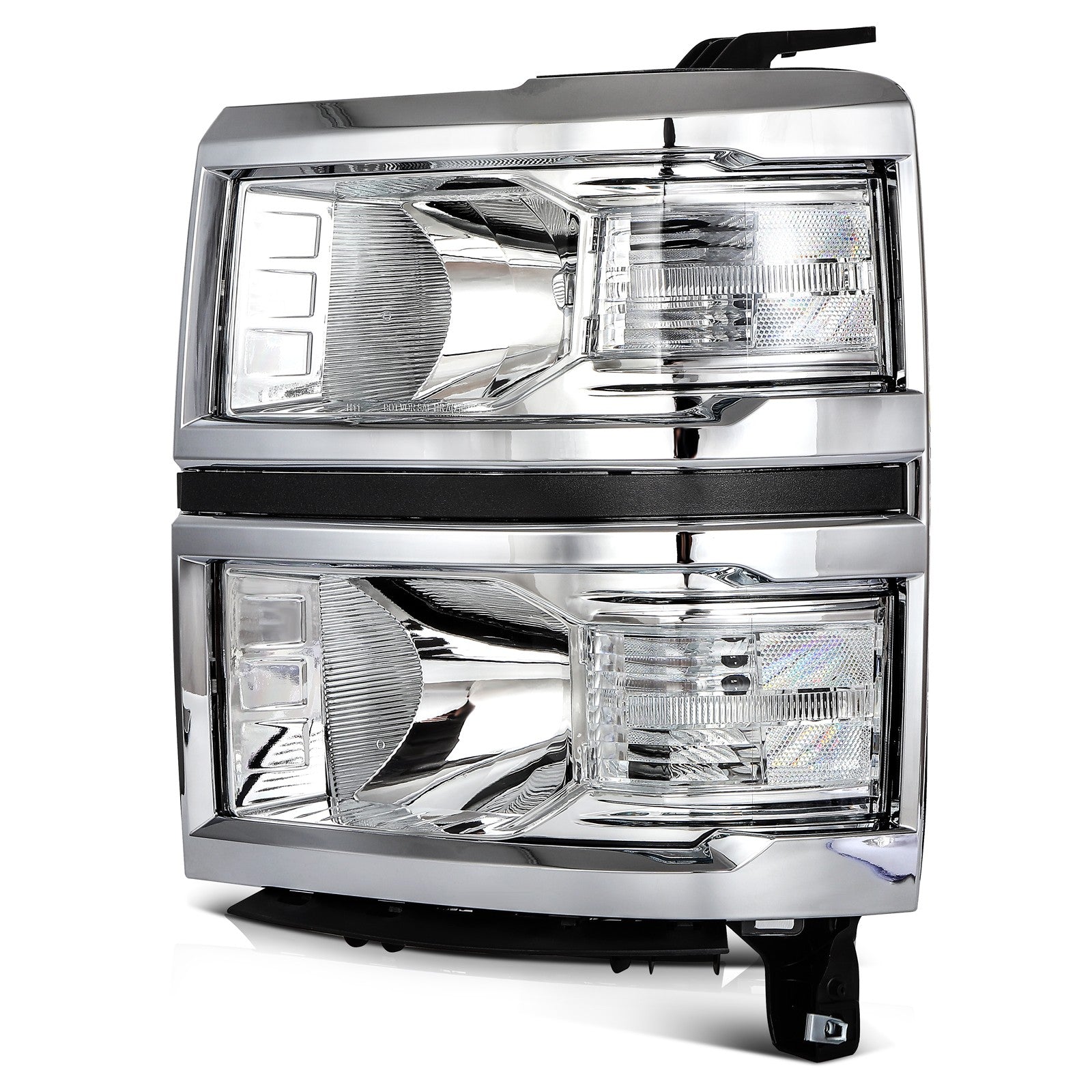 Pair Headlights Assembly For 2014-2015 Chevrolet Silverado 1500 4.3L 5.3L Chrome 6B93BC-57