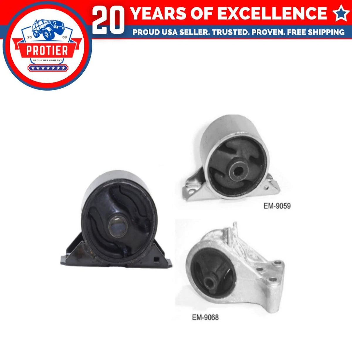 Engine Motor & Trans Mount 3PCS Set Compatible for 1999-2002 Mitsubishi Mirage 6B93BC-57