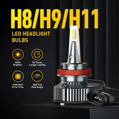 AUXITO H11 LED Headlight Kit Low Beam Bulbs Super Bright 30000LM 6500K White EOA AUXITO