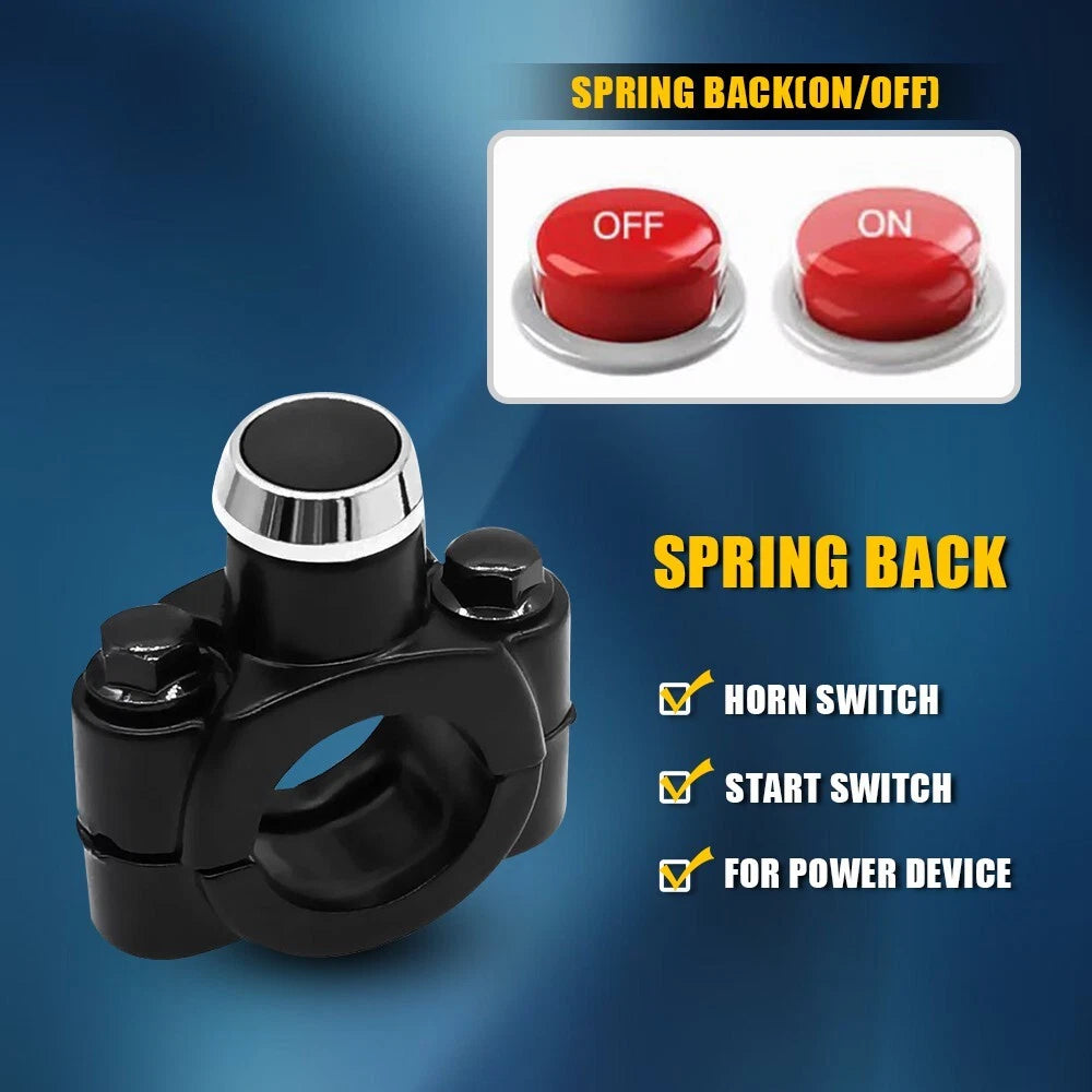Universal Motorcycle Switch Horn Handlebar Mount Push Button Momentary Start EOA 6B93BC-57