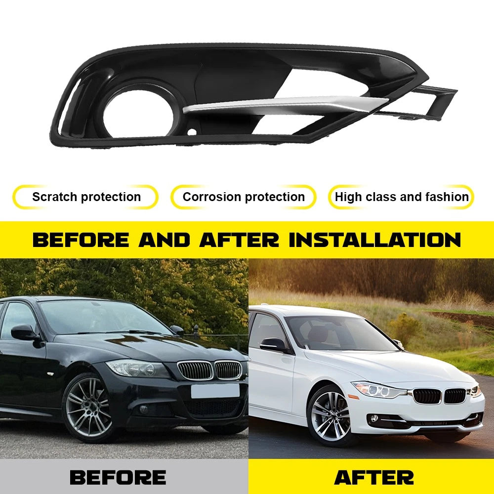 Front Bumper Fog Light Grille w/ Trim Cover For BMW 3 Series F30 F31 2012-2015 A 6B93BC-57