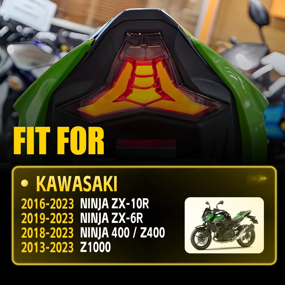 For 2019-2023 KAWASAKI Ninja ZX-10R ZX-6R Integrated LED Tail Light Turn Signal 6B93BC-57