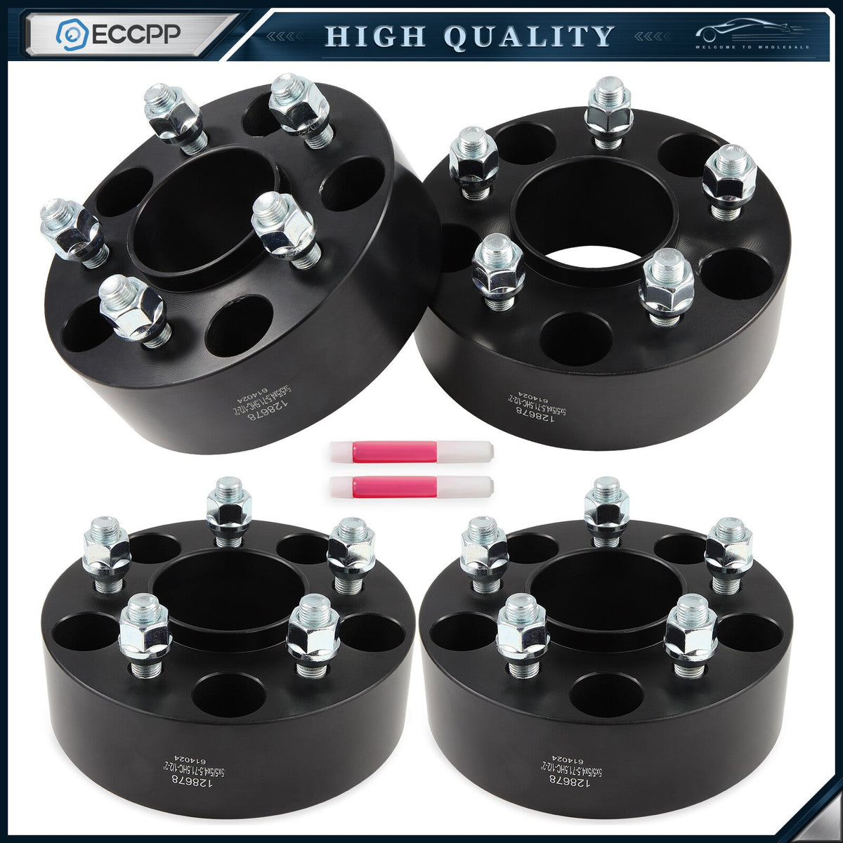 4 Pcs 2" 5x5 to 5x4.5 Wheel Adapters 1/2"x20 For Jeep 5x127 Convert to 5x114.3 6B93BC-57