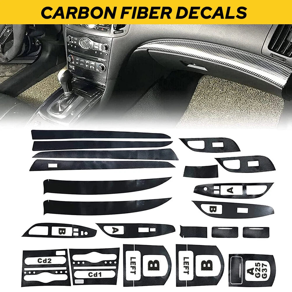 Carbon Fiber Full Interior Kit Cover Trim For Infiniti G37 Sedan 2010-2013 EOA 6B93BC-57