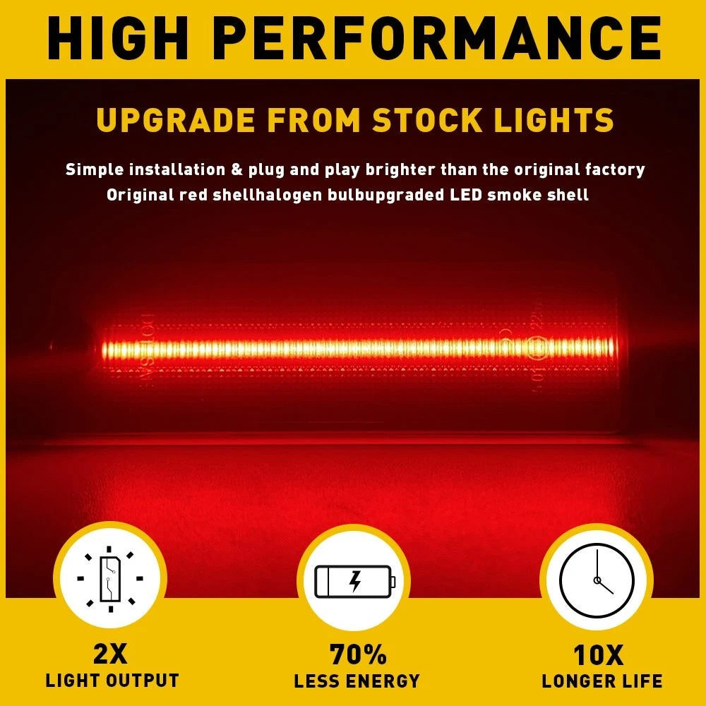 Red LED Smoked Rear Turn Signal Side Marker Lights Lamps For 93-02 Chevy Camaro 6B93BC-57