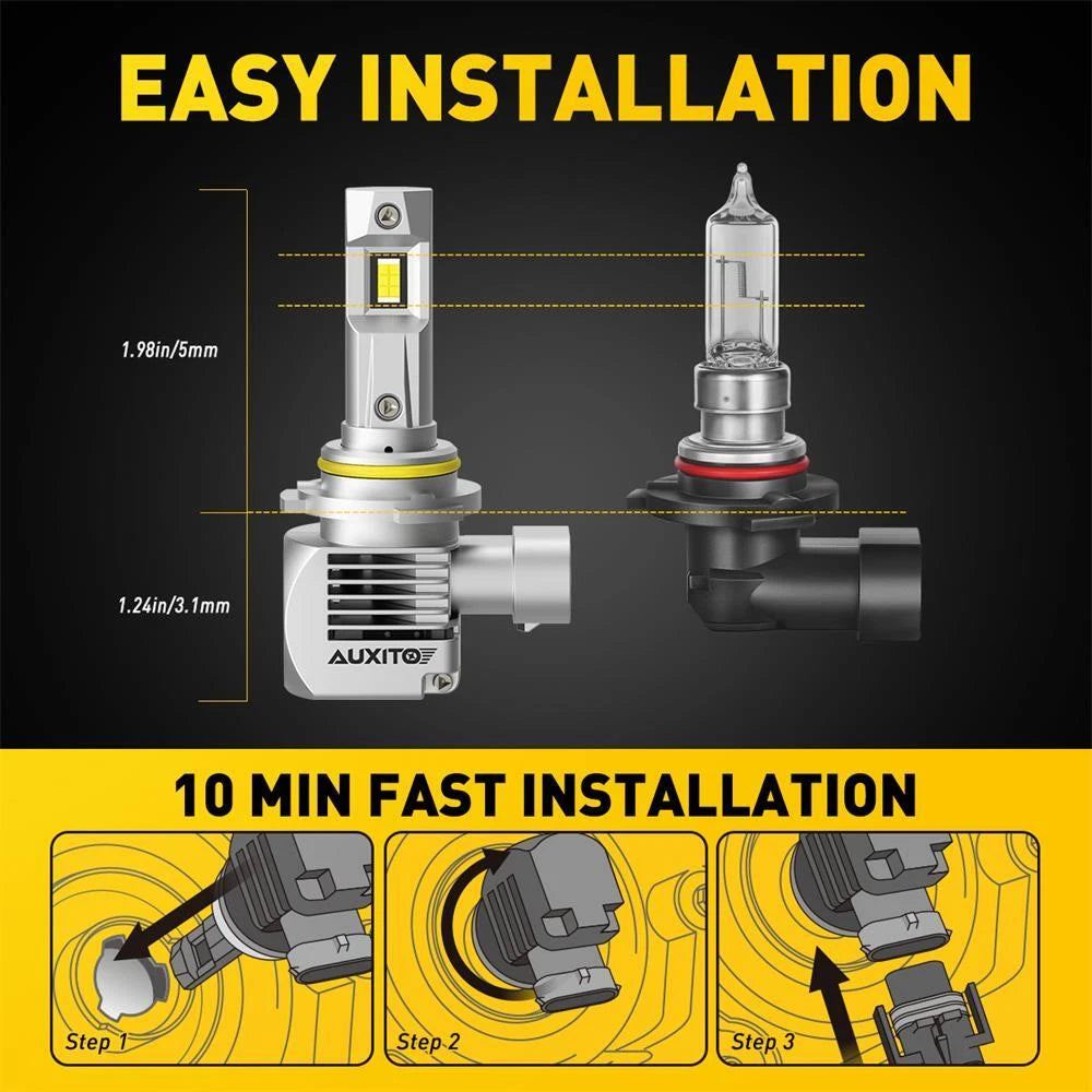 AUXITO Super Bright 9005 LED Headlight Bulbs Conversion Kit High Beam White Q16 AUXITO