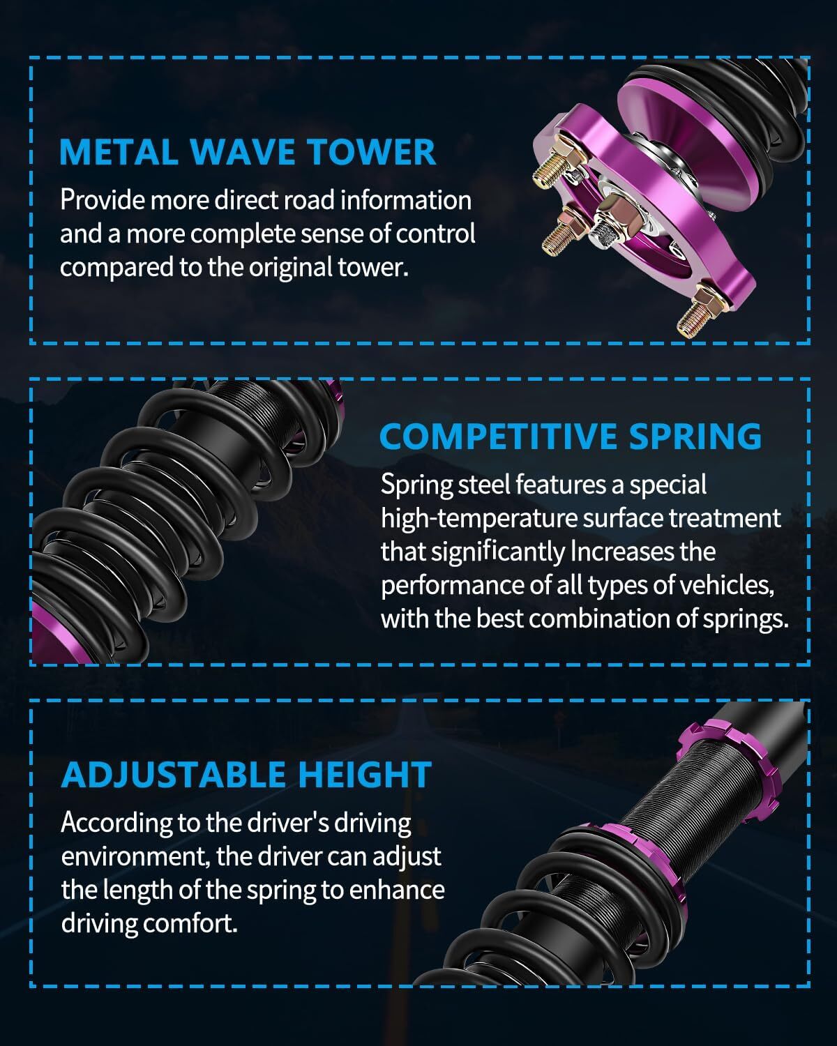 Coilovers Suspension Kit For 2006-2011 Honda Civic Shock Struts Adj. Height 6B93BC-57