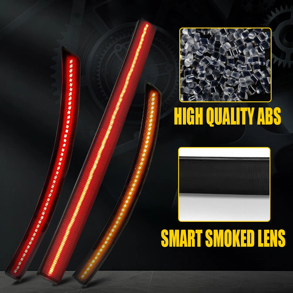 Smoked LED Side Marker Light Bumper Reflector Lamp For 14-19 Chevy Corvette C7 A 6B93BC-57