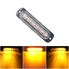 10X 6 Amber Car Truck LED Strobe Emergency Beacon Warning Hazard Flash Light Bar 6B93BC-57