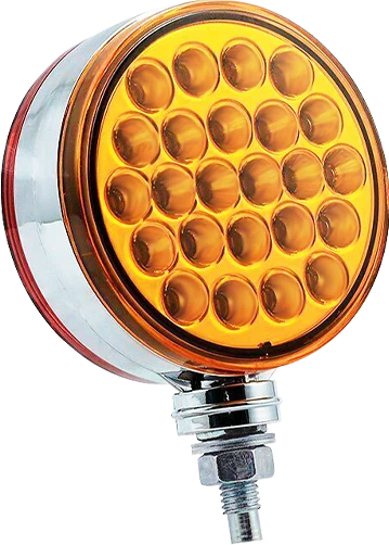 2pc Amber/Red 48 LED Double Face Stud Mount Pedestal Fender Stop Turn Tail Light 6B93BC-57