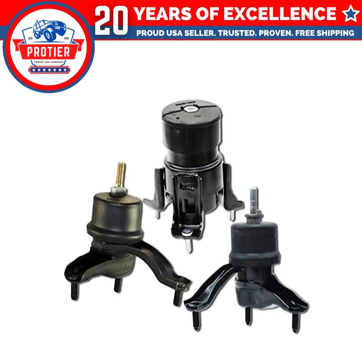 Fits 2001-2003 Toyota Highlander 3.0L 2WD Motor & Trans Mount Set 3PCS : A4270, 6B93BC-57