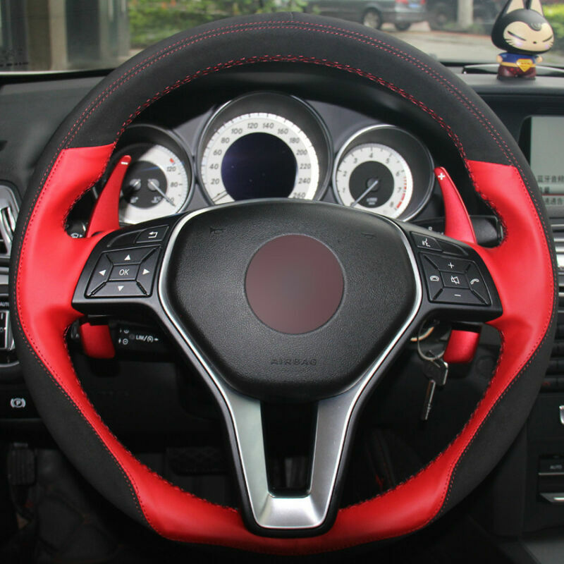 Top Leather Steering Wheel Hand-stitch on Wrap Cover For Mercedes Benz B180 2012