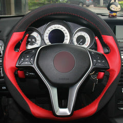 Top Leather Steering Wheel Hand-stitch on Wrap Cover For Mercedes Benz B180 2012