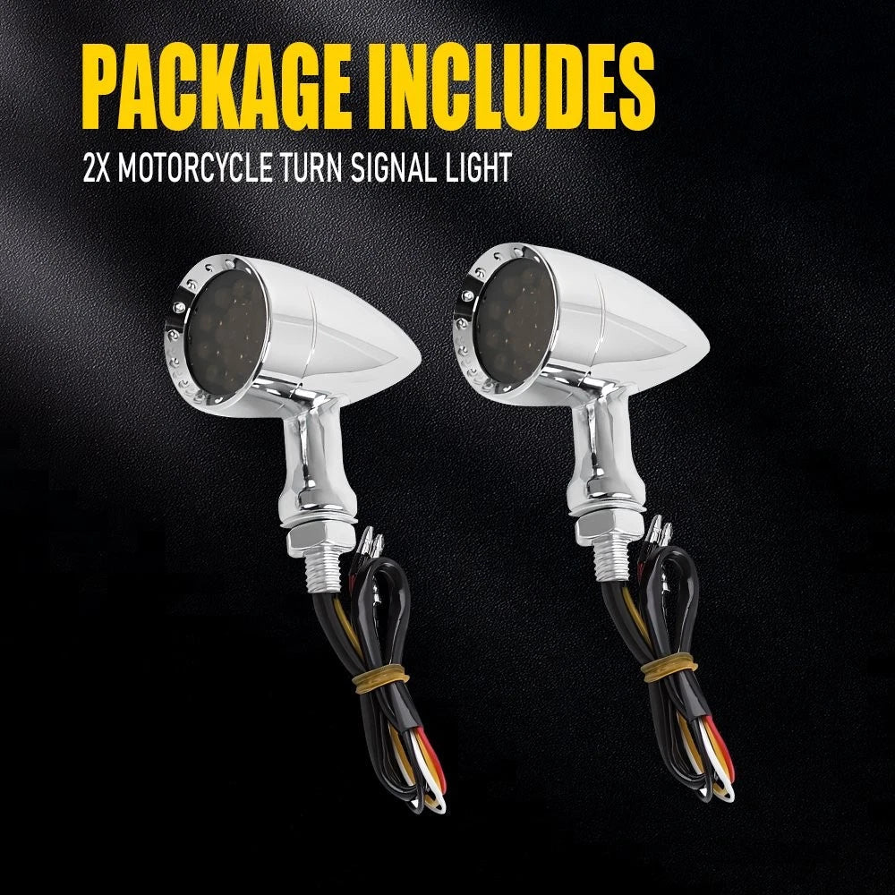 2X Amber LED Motorcycle Turn Signal Indicator Bullet Light Brake Stop DRL Lamp A 6B93BC-57