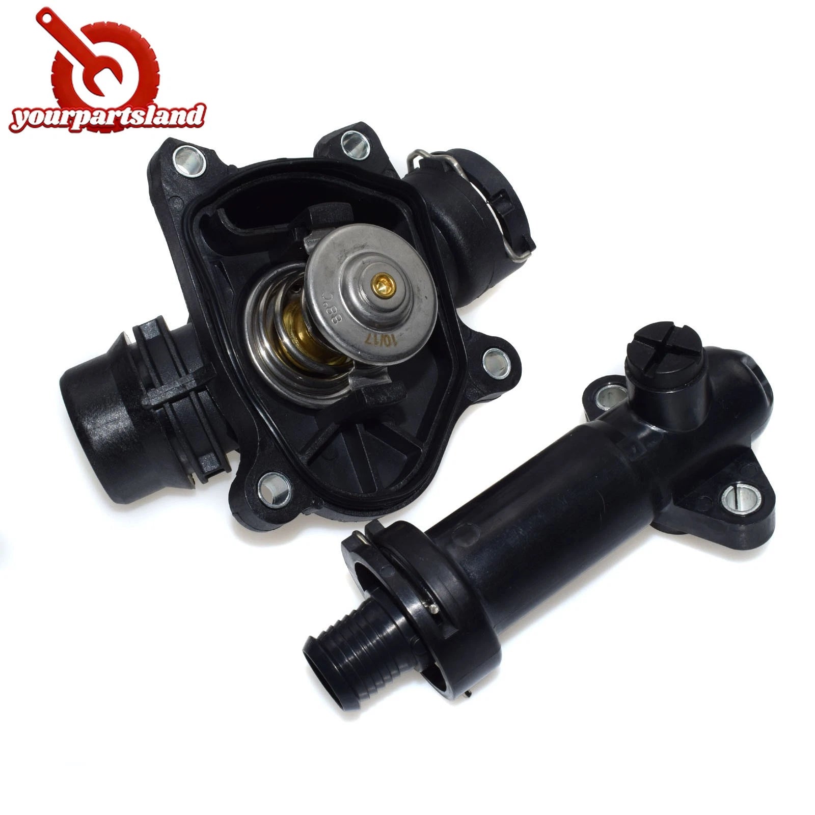 Coolant Thermostat & Housing Kit for BMW X3 X5 X6 E87 E91 E46 E90 E83 E70 E71 6B93BC-57