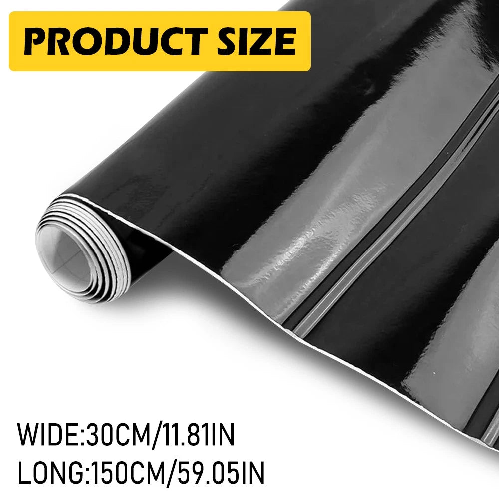 Gloss Black Vinyl Automotive Wrap Film Roll Wrap Car Stickers 59IN x 11.8IN EOA 6B93BC-57