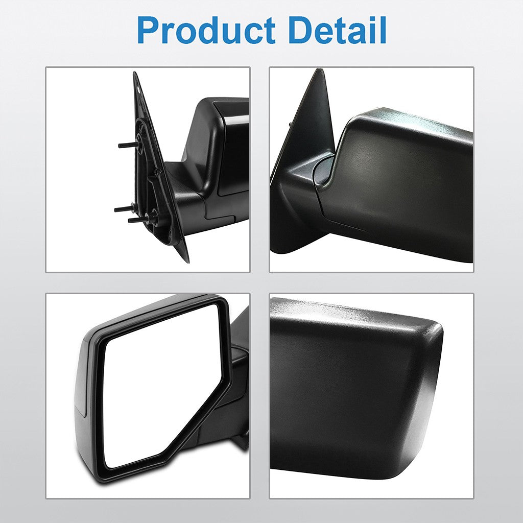 Driver Side Manual Mirror For 2006-2011 Ford Ranger Black Textured Manual Fold 6B93BC-57