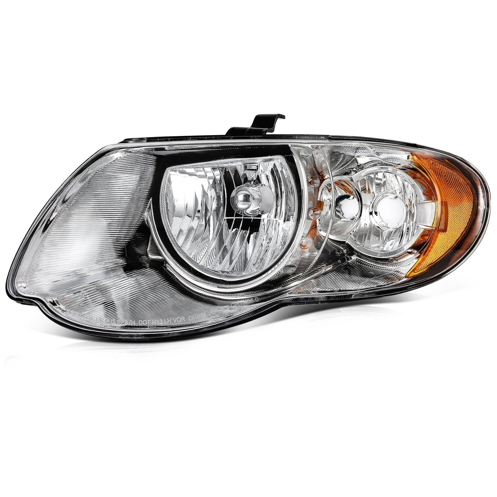 Pair Kit Headlights For 2005-2007 Chrysler Town & Country 3.3L 3.8L Chrome Amber 6B93BC-57