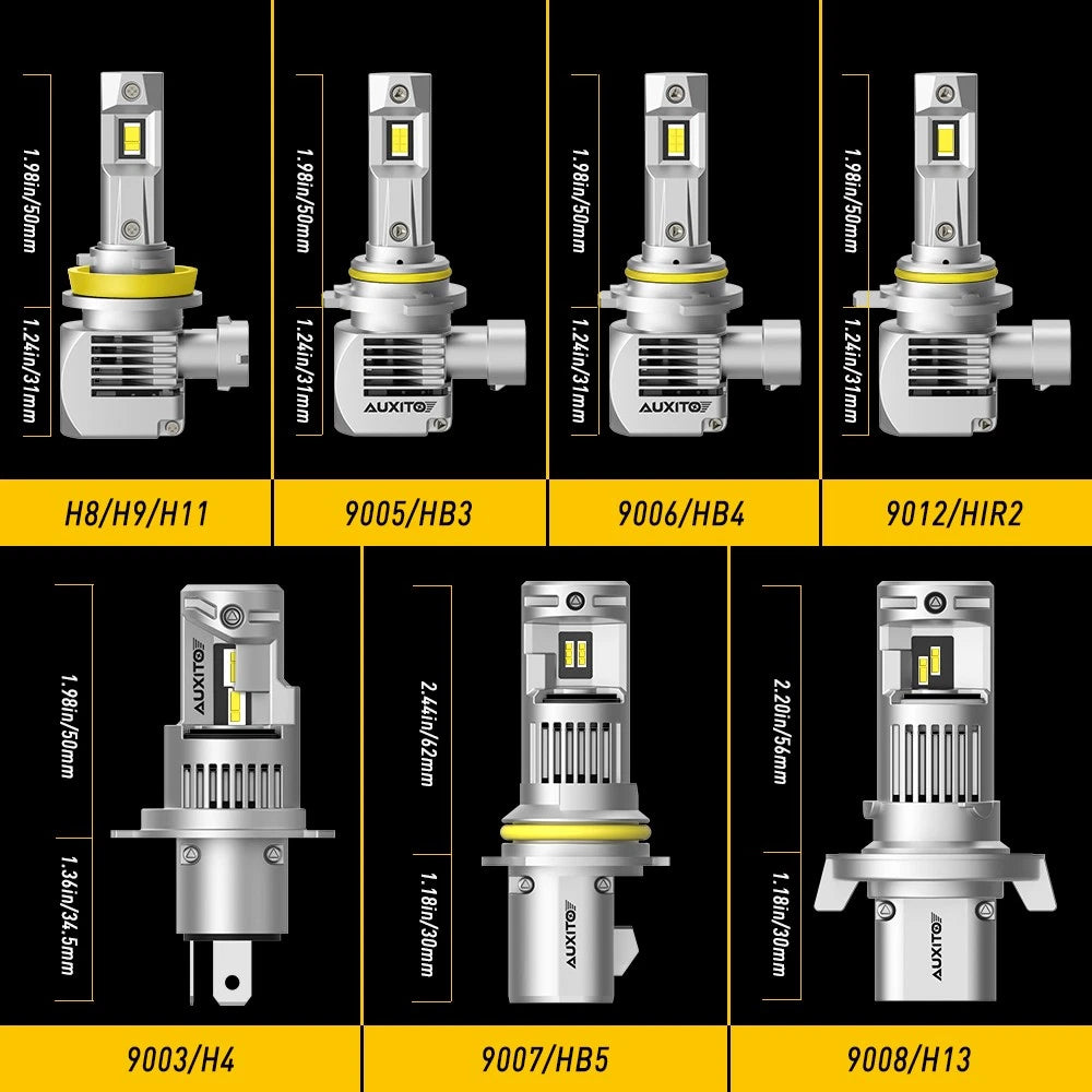 AUXITO 9005 HB3 H11 LED Headlight Kit Bulb High Low Beam White Super Bright EOA AUXITO