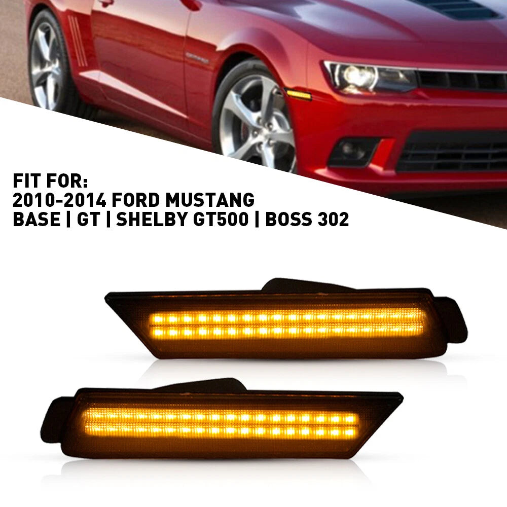 Front Amber LED Side Lights Marker Fender Lamps For Chevrolet 2010-2015 Camaro 6B93BC-57