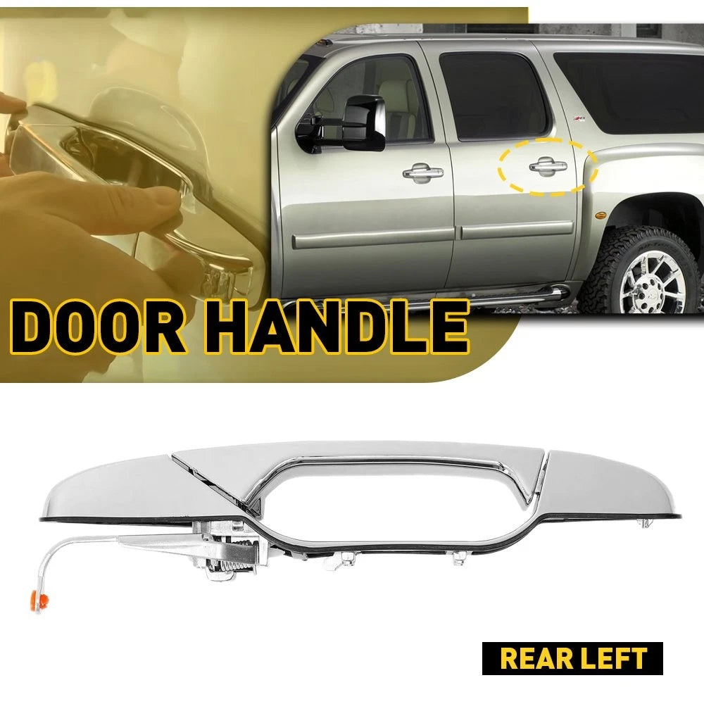 Rear Driver Left Door For Handle 07-13 Escalade Silverado GMC Cadillac Chrome US 6B93BC-57