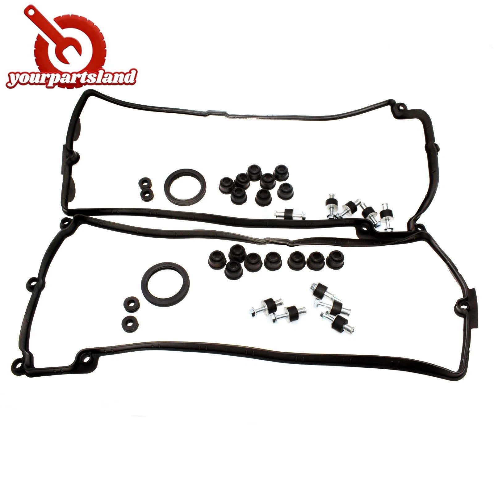 Valve Cover Gasket Set & 2x PCV Valve For BMW X5 E53 E70 E60 E65 E66 540i 545i 6B93BC-57