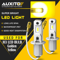 AUXITO H3 Fog Light Bulbs 3000K Yellow Golden LED Conversion kit Bright GF EOA AUXITO
