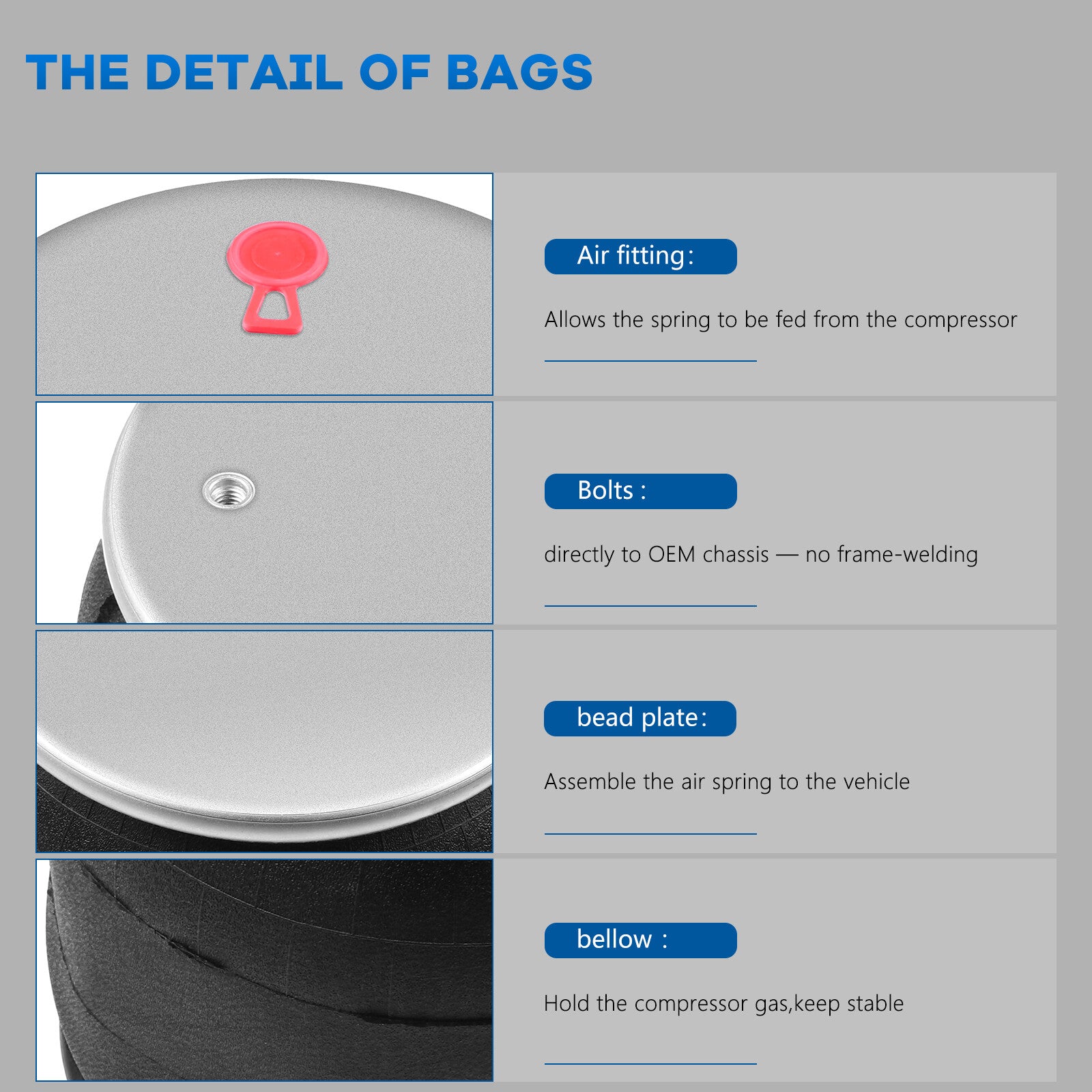 Air Suspension Spring Bag W01-358-9069 1R12-069 For Peterbilt Goodyear ContiTech 6B93BC-57